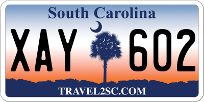SC license plate XAY602