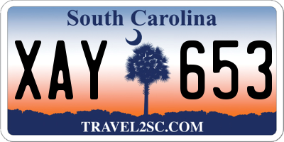 SC license plate XAY653