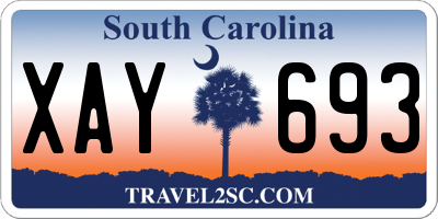 SC license plate XAY693