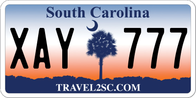 SC license plate XAY777