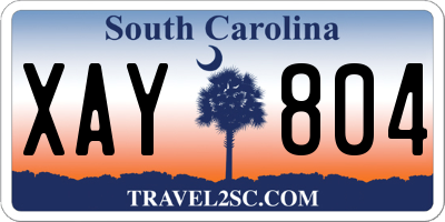 SC license plate XAY804