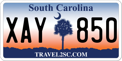 SC license plate XAY850