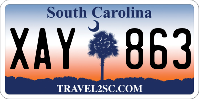 SC license plate XAY863