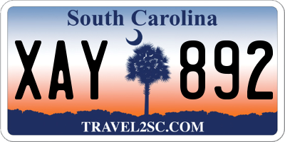 SC license plate XAY892