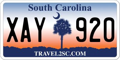 SC license plate XAY920