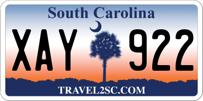 SC license plate XAY922
