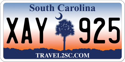 SC license plate XAY925