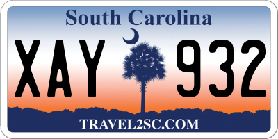 SC license plate XAY932