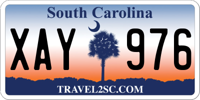 SC license plate XAY976