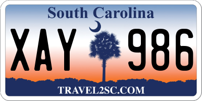 SC license plate XAY986