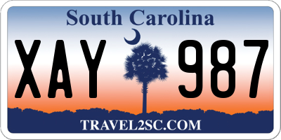 SC license plate XAY987