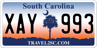 SC license plate XAY993