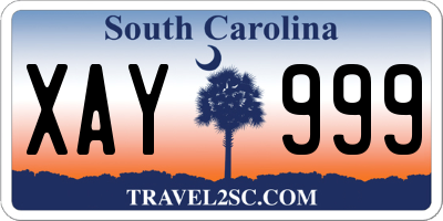 SC license plate XAY999
