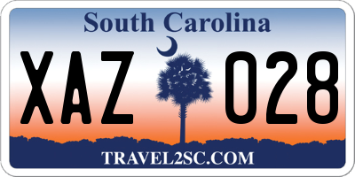 SC license plate XAZ028
