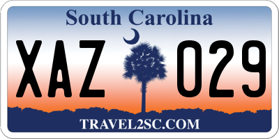 SC license plate XAZ029