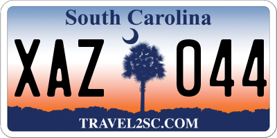 SC license plate XAZ044