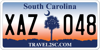SC license plate XAZ048