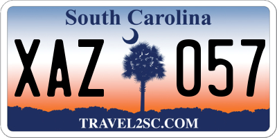 SC license plate XAZ057