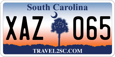 SC license plate XAZ065