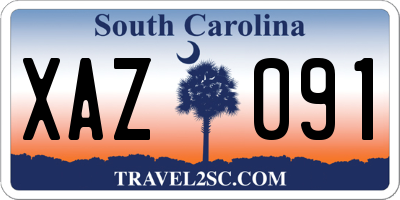 SC license plate XAZ091