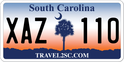 SC license plate XAZ110