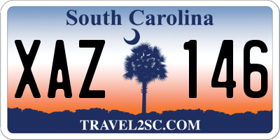 SC license plate XAZ146