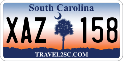 SC license plate XAZ158