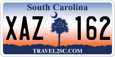 SC license plate XAZ162