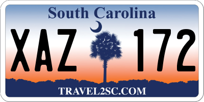 SC license plate XAZ172