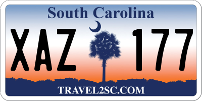 SC license plate XAZ177