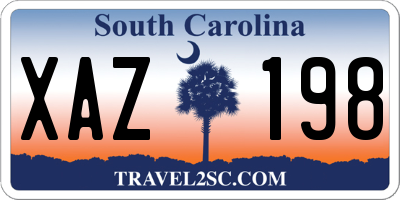 SC license plate XAZ198