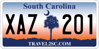 SC license plate XAZ201