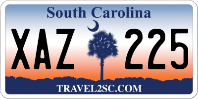 SC license plate XAZ225