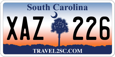 SC license plate XAZ226