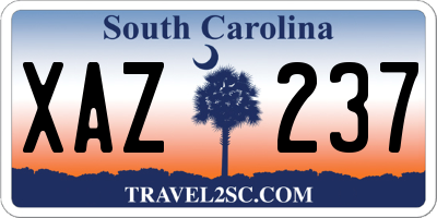 SC license plate XAZ237