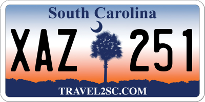 SC license plate XAZ251