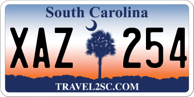SC license plate XAZ254
