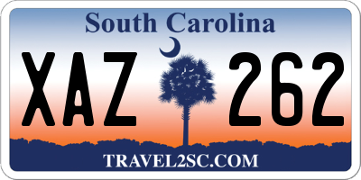 SC license plate XAZ262