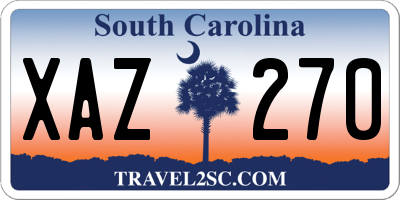 SC license plate XAZ270