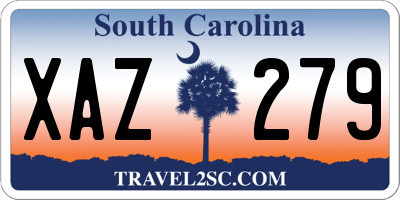SC license plate XAZ279
