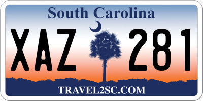 SC license plate XAZ281