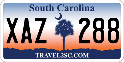 SC license plate XAZ288