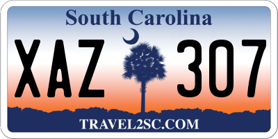 SC license plate XAZ307