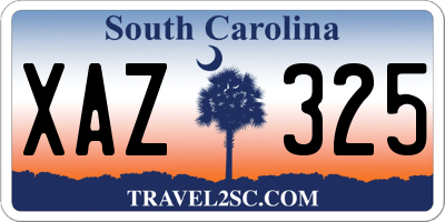 SC license plate XAZ325