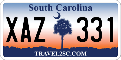 SC license plate XAZ331