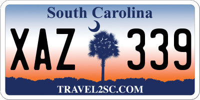 SC license plate XAZ339