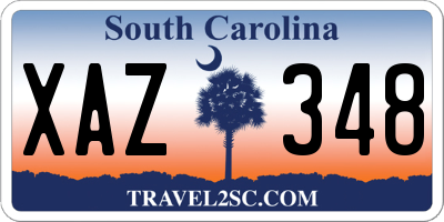 SC license plate XAZ348