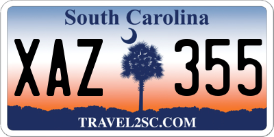 SC license plate XAZ355