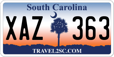 SC license plate XAZ363