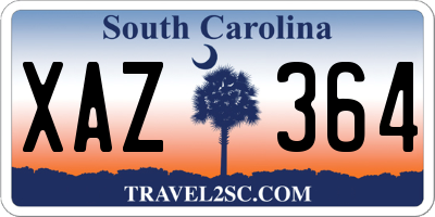 SC license plate XAZ364